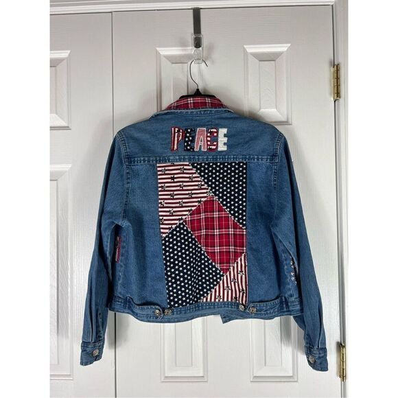 Tantrums Womens Fourth of July Patriot Jean Jacket Stars N Stripes Small - Picture 5 of 7